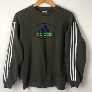 ADIDAS 2YK Vintage Youth L Embroidered LS Pullover Sweatshirt